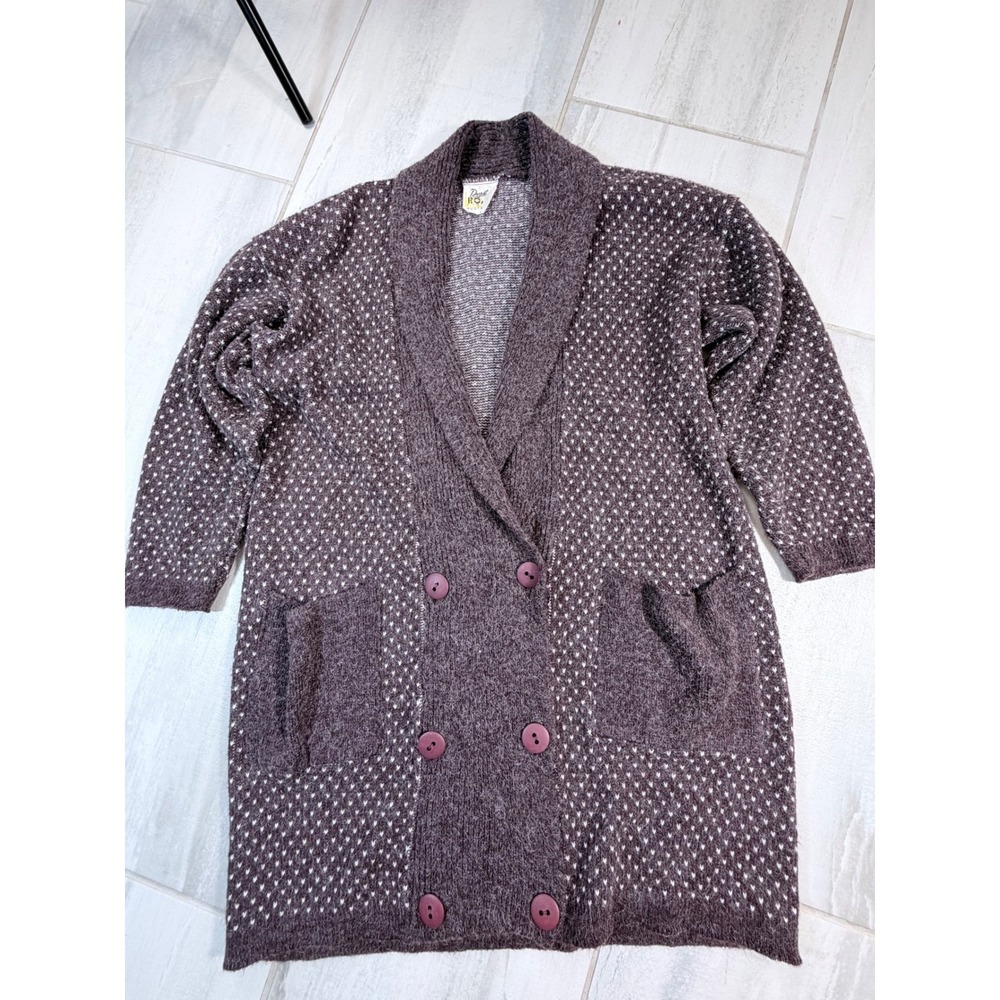 Desert Road Australia Vintage Brown Polka Dot Double Breasted Cardigan Large